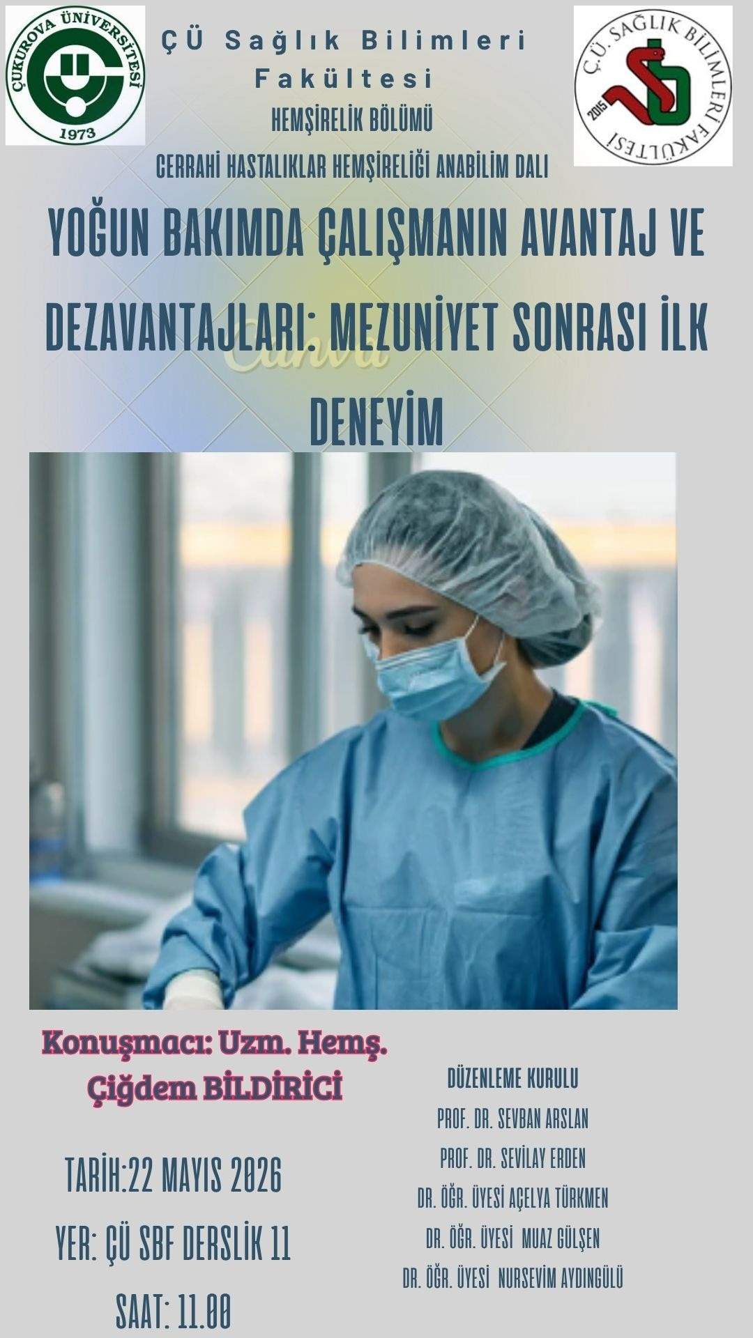 22 Mayıs Cuma günü saat 11:00’da 3. Sınıf öğrencilerimize “Yoğun Bakım Farkındalık Ayı” kapsamında toplantı yapılacaktır.